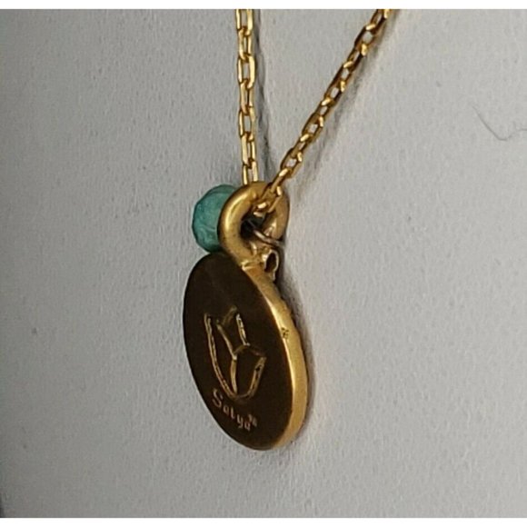 Necklace Gold Plated Satya Pendant 18" - Picture 5 of 12